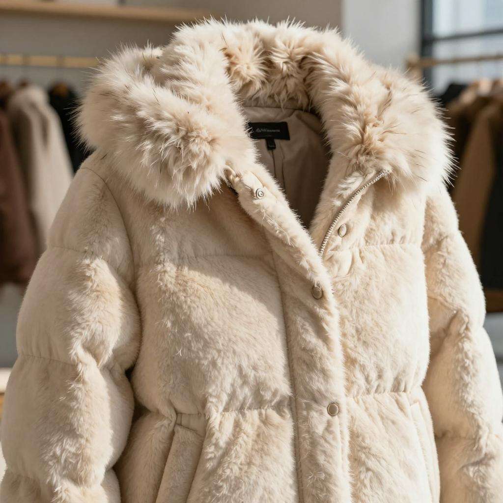 【揭示平价服装中的材质差异：Faux Fur Down Jacket 仿毛领羽绒