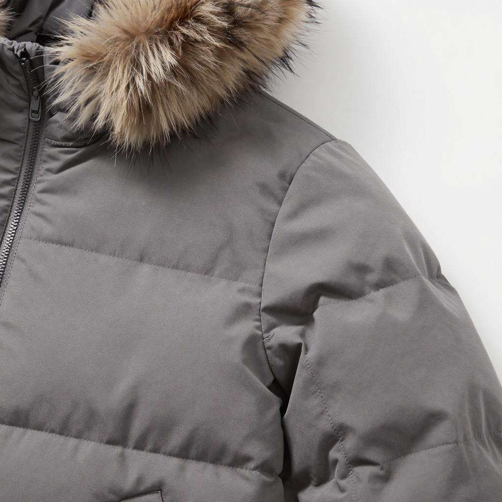 【揭示平价服装中的材质差异：Faux Fur Down Jacket 仿毛领羽绒服的秘密】第二张图