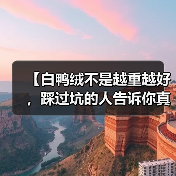 【白鸭绒不是越重越好,踩过坑的人告诉你真相】(图1) 【白鸭绒不是越重越好,踩过坑的人告诉你真相】(图1)