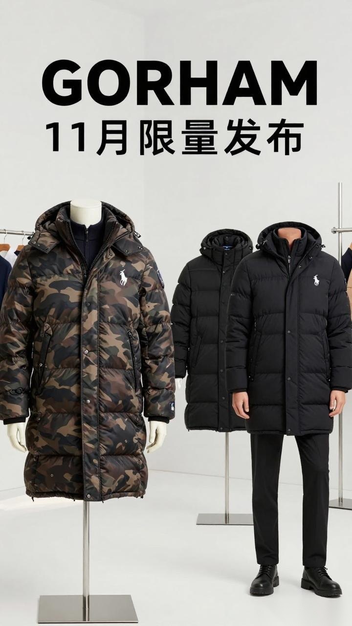 印花迷彩与经典纯黑，11月限量发布独特设计羽绒服