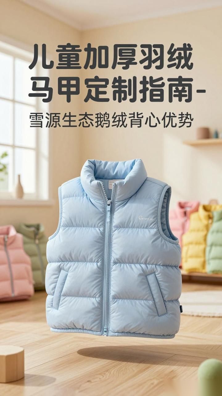 儿童加厚羽绒马甲定制指南-雪源生态鹅绒背心优势
