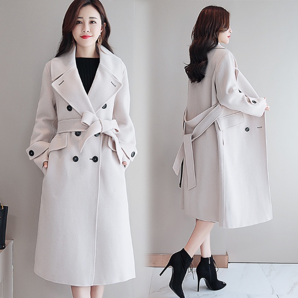 卷边系带毛呢大衣(图3)