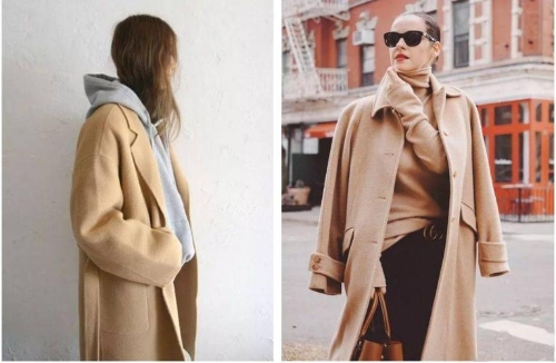 浅驼色系带毛呢大衣：65%羊毛混纺与可拆卸腰带设计(图3)