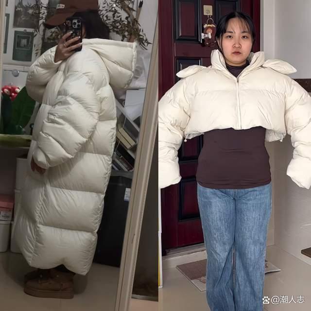 为什么女装羽绒服退货率高？看完这些真人试穿图，真是啼笑皆非(图2)